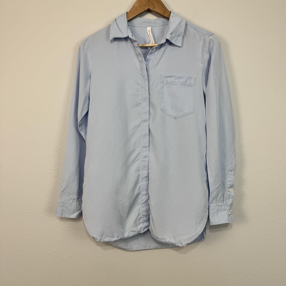 Aritzia The Group‎ Babaton Button Up Shirt Women's XS Blue Long Sleeve Tunic Top